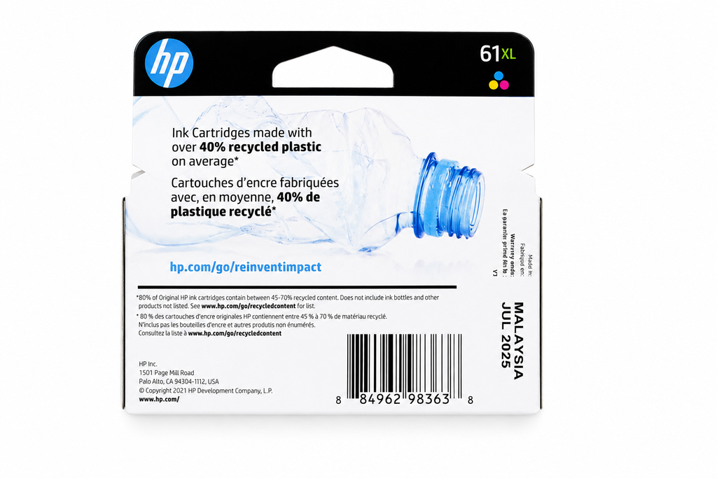 HP 61XL Tri-Color Ink Cartridges CH564WN