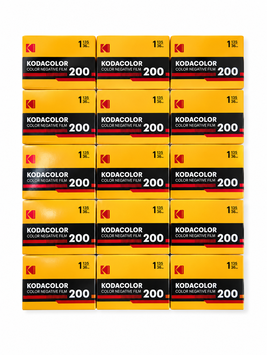 15X Kodak Kodacolor 200 Color Negative Film (35mm Roll Film, 36 Exposures)